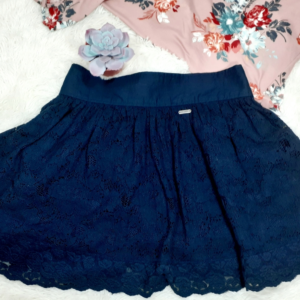Hollister Mini Skirt Navy Blue Small
